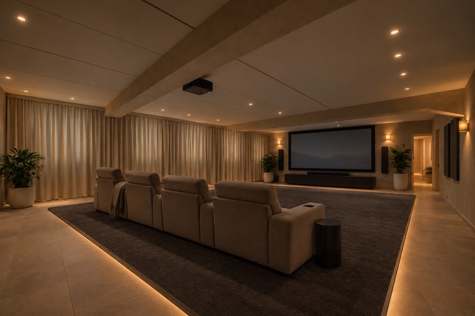 Variante su richiesta: sala cinema nello spazio piscina — Attico Busto Arsizio